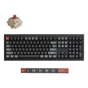 Mechaniczna pełnowymiarowa (100%) klawiatura Keychron V6 Ultra 8K — QWERTY, Bluetooth, podświetlenie RGB LED, czarna