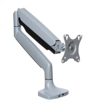 ART RAMM L-35HD gazowy uchwyt biurkowy do 1 monitora 17–45 cali, USB-A i USB-C