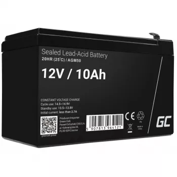 Akumulator UPS zielony Cell AGM50 12 V 10 Ah VRLA AGM, 65×151×95 mm, 2,45 kg, czarny