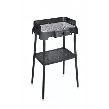 Elektryczny grill stołowy SEVERIN PG 8594 — 2000 W, ruszt prostokątny, czarny