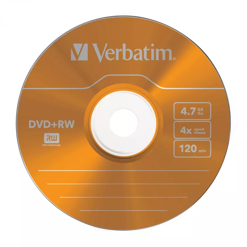 VERBATIM 43297 Verbatim DVD+RW cienki jewel case 5 4.7GB 4x Kolorowa