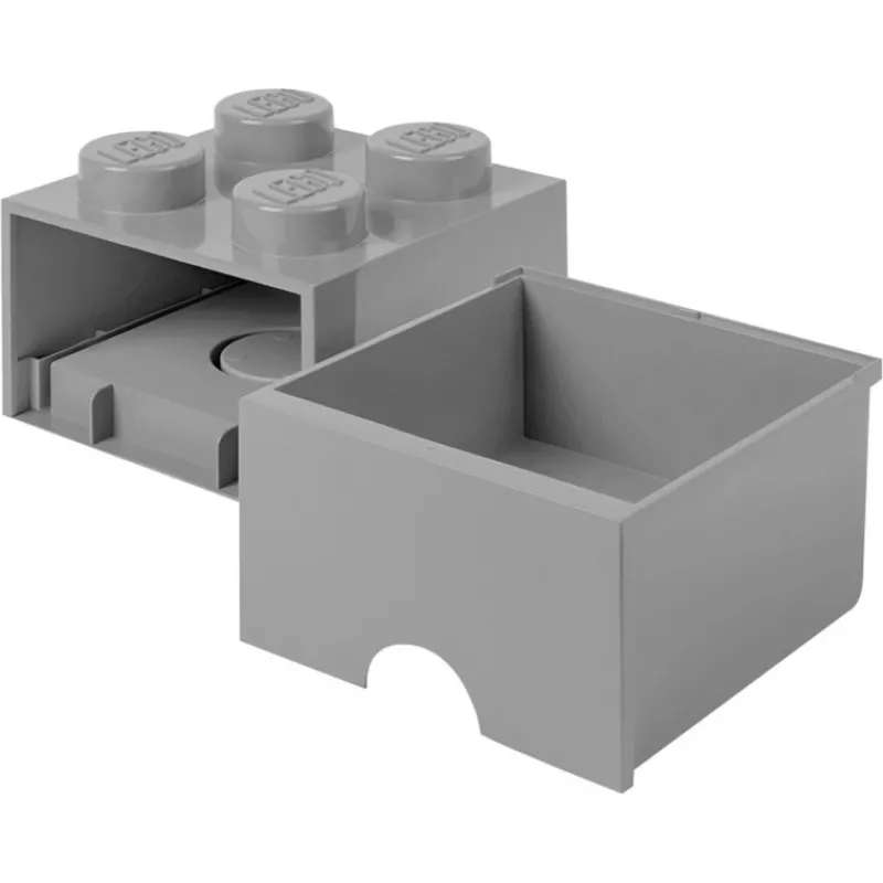 Pojemnik do przechowywania Room Copenhagen LEGO Storage Brick Drawer 4 – ciemnoszary, piętrowa plastikowa szuflada na zabawki i drobne przedmioty