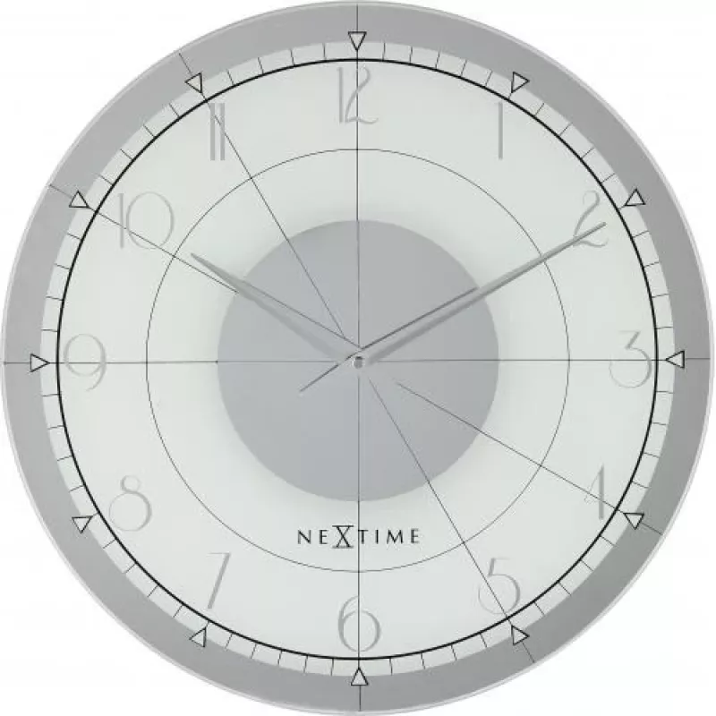 NeXtime klok 8125 Fancy Round, Ø43 cm, ścienna, biało-srebrna