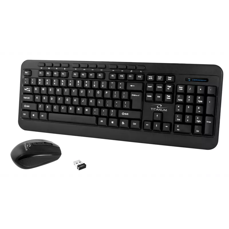 Bezprzewodowy zestaw klawiatura i mysz ESPERANZA Akron TK109 2.4 GHz, odbiornik USB, czarny