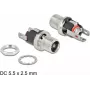 Złącze DC 5,5 x 2,5 mm żeńskie kołnierzowe wersja do lutowania DeLOCK 90057