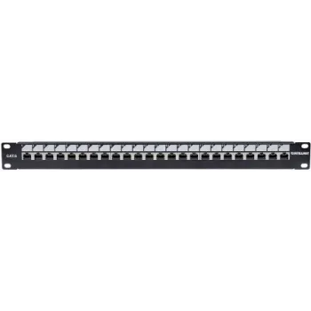 Intellinet Patch Panel, Cat6, UTP, 24 porty, 1U, funkcja blokady, złącze od góry, czarny