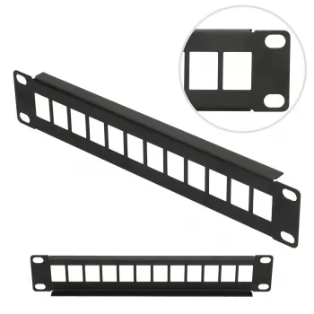 Patch panel Extralink 12-port UTP 10 cali, obudowa metalowa, czarny