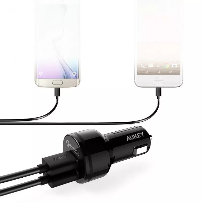 Ładowarka samochodowa CC-T8 ultra-szybka 2xUSB 3.0 6A 36W + kabel micro USB 1m