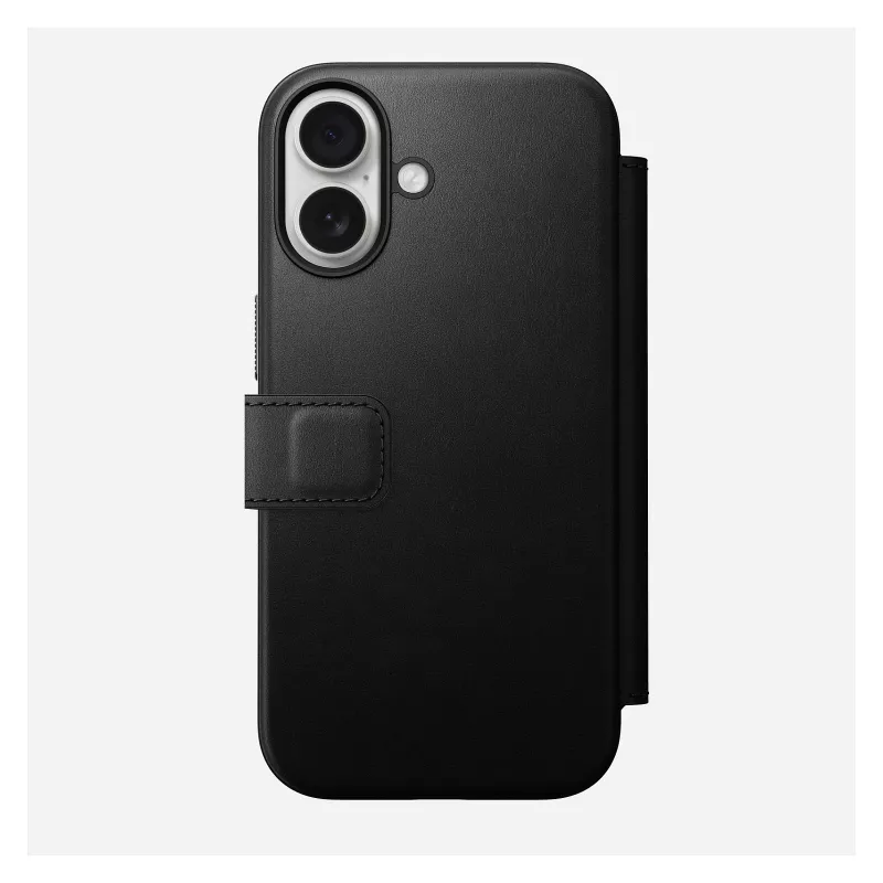 Etui z klapką Nomad Modern Leather Folio dla Apple, mieści do 16 cm (6,3 cala) ekranu, czarny