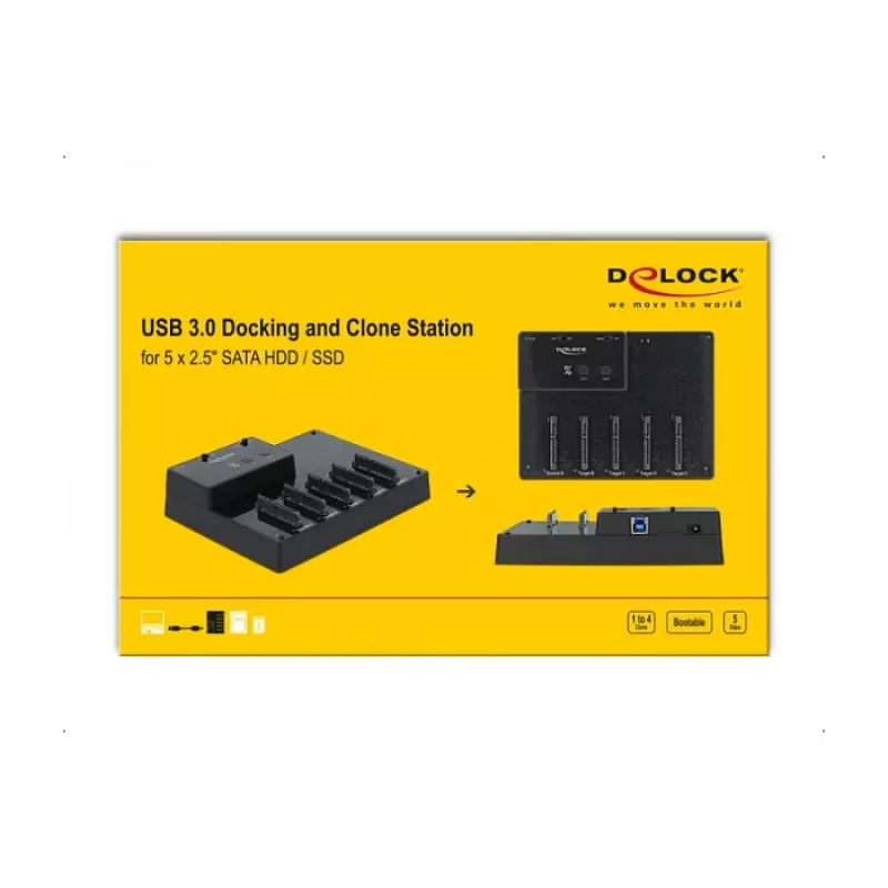 Stacja dokująca DeLOCK USB 5 Gb/s 64098 dla 5 x 2,5-calowych dysków SATA HDD/SSD