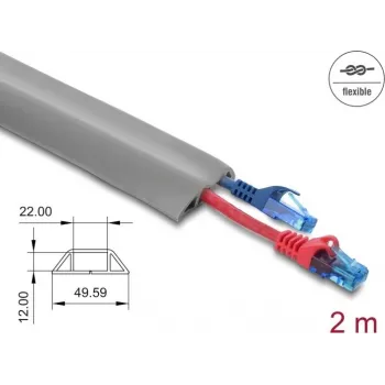 Osłona kablowa DELOCK 20767 PVC szara 1 szt.
