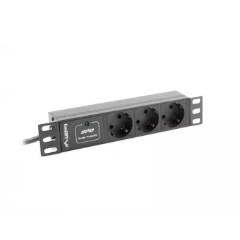 Lanberg PDU-03F-0200-BK Stromverteilereinheit (PDU) 1U Czarny 3 AC-Outputs (PDU-03E-0200-IEC-BK)