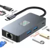 Adapter Hub USB-C (7w1) HDMI USB SD/TF RJ45 (2500 Mb/s) PD