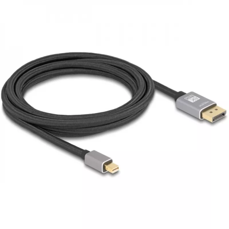 Delock - Kabel DisplayPort - Mini DisplayPort (M) do DisplayPort (M) - DisplayPort 1.4 - 3,0 m - Obsługa 8K 60 Hz - Czarny, Szary (81093)