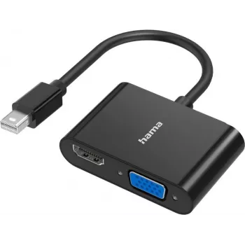Przejściówka wideo HAMA Classic Line Mini DisplayPort na VGA/HDMI 2w1, obsługa Ultra HD 4K