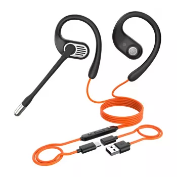 Przewodowe słuchawki douszne OneOdio OpenRock Link 10 — czarne, konstrukcja przewodowa douszna
