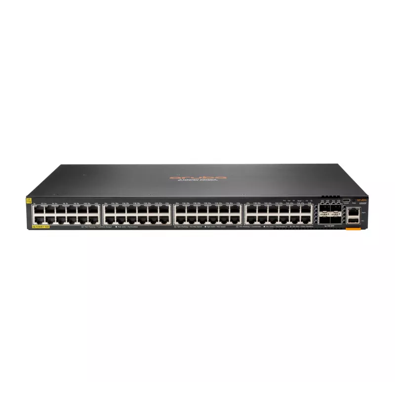Hewlett Packard Enterprise HPE Aruba Networking CX 6200F 48G Class4 PoE 4SFP+ 740W Switch - Switch - maks. odległość stosowania 10 km - L3 - zarządzany - 48 x 10/100/1000 (PoE+) + 4 x 1 Gi