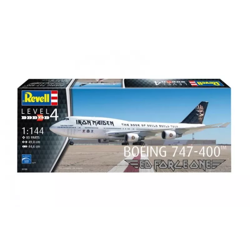 Revell 03780 Boeing 747-400 Iron Maiden Ed Force One 1:144 Skala Niewykończony/Niemalowany Plastikowy Model do Sklejania