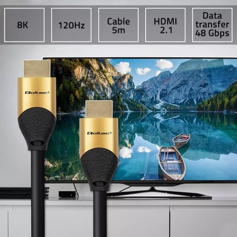 Qoltec 50357 Kabel HDMI 5 m HDMI Type A (Standard) Czarny