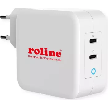 ROTRONIC-SECOMP Roline - Zasilacz - 100 W - 5 A - PD 3.0, QC 3.0 - 2 porty wyjściowe (USB-C)