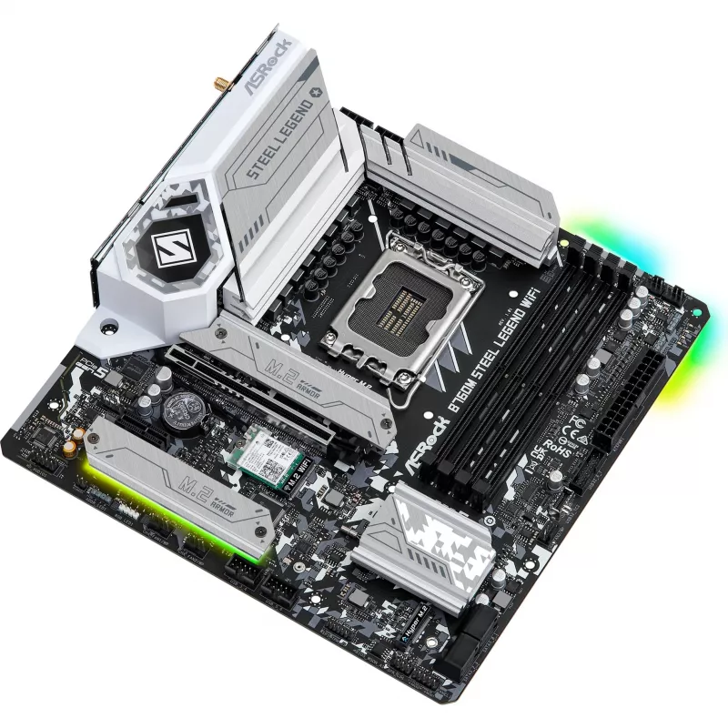 Płyta główna ASRock B760M Steel Legend WiFi — Intel B760, LGA 1700, micro ATX, DDR5, 4 DIMM, 128GB, Wi‑Fi 6E, LAN 2.5Gb