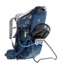 Plecak do noszenia dziecka DEUTER Kid Comfort Active — niebieski, poliamid, do 22 kg, daszek przeciwsłoneczny, podnóżek, VariQuick, Lite Air