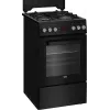 Kuchenka wolnostojąca BEKO FSM52331DBDS, płyta gazowa 4 palniki (2900/2000/2000/1000 W), piekarnik elektryczny 60 L, 60 cm, klasa energetyczna A, czarna