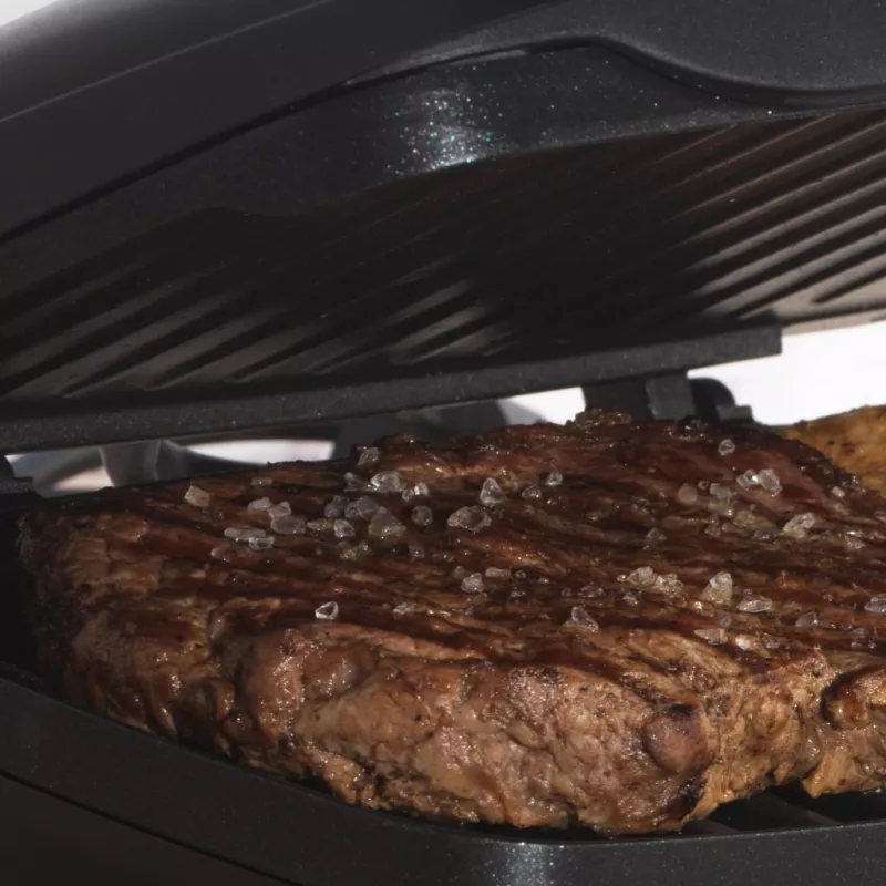 Grill elektryczny Petra PT4366MBLKVDE czarny z nieprzywierającą powierzchnią i regulacją temperatury