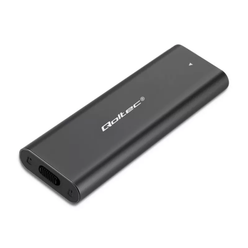 Obudowa SSD QOLTEC 50312 Czarna dla pojedynczego dysku M.2 SATA, USB Type-C (USB 2.0 / 3.2 Gen 1)