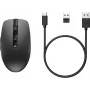 HP 710 Ładowalna cicha mysz, symetryczna, RF Wireless + Bluetooth, 3000 DPI, czarna