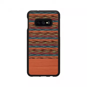Etui na smartfon man and wood dla Galaxy S10e — brązowa krata z czarnym wykończeniem