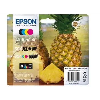 Kaseta z tuszem Epson 604XL 4 szt. Oryginalna Wysoka wydajność (XL) Czarny, cyjan, magenta, Żółty