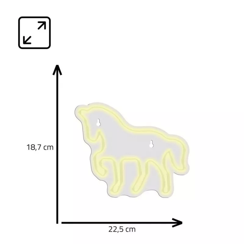 Neon LED MANTA SNL103WH — motyw konia, biały