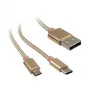 Kabel USB Akasa AK-CBUB42-12GL 1,2 m USB 2.0 USB A USB C/Micro-USB B złoty (AK-CBUB42-12GL)