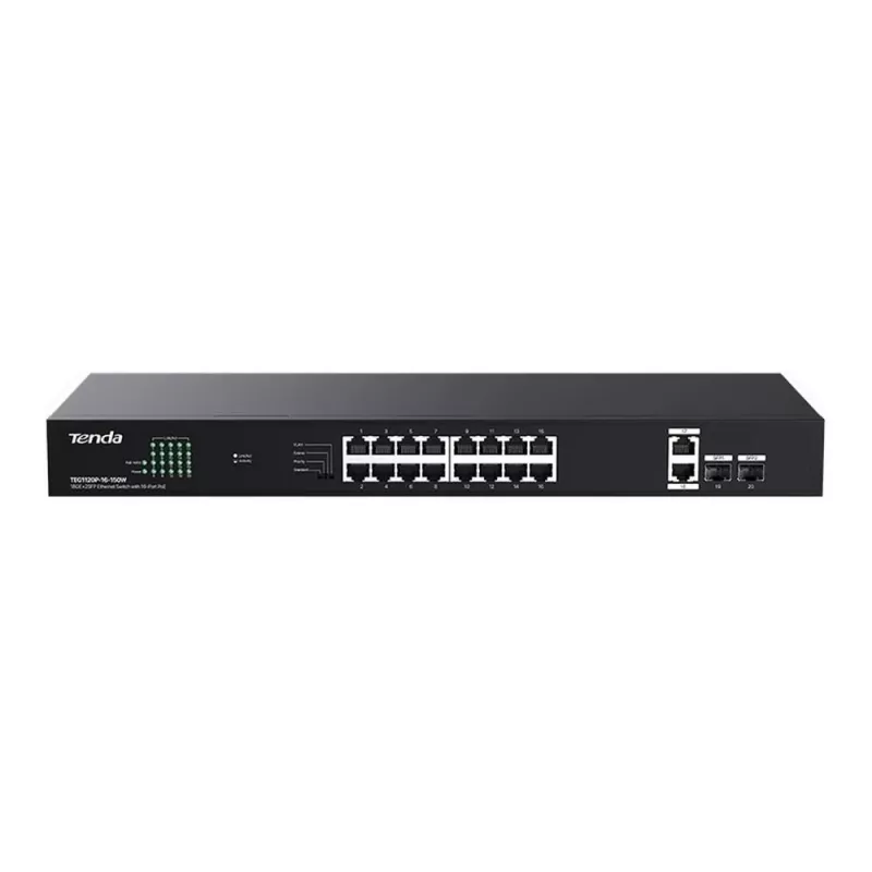 Switch TENDA TEG1120P-16-150W PoE+ Gigabit 16x 1Gb/s, budżet PoE 135W