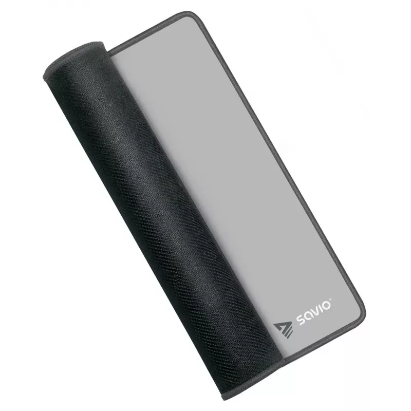 Podkładka pod mysz dla graczy SAVIO Turbo Dynamic S — szara, 250×250 mm, grubość 2 mm, obszyte krawędzie, antypoślizgowa gumowa podstawa