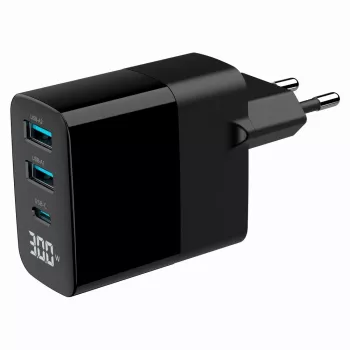 Gembird TA-UC-PDQC30LCD-BK-02 ładowarka do urządzeń mobilnych Uniwersalna Czarna AC Szybkie ładowanie Wewnętrzna