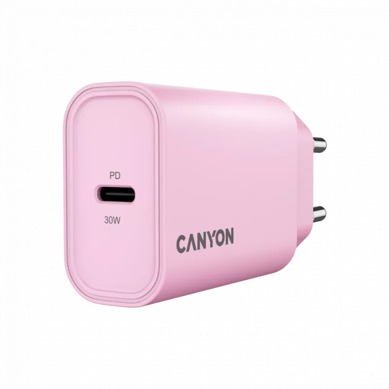 Ładowarka CANYON OnCharge 30CL, maks. 30W, 1xPD, EU, różowa