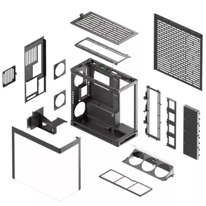 Obudowa PC HAVN HS 420 VGPU, Midi-Tower, E-ATX, szkło hartowane, kabel riser PCIe 5.0 - czarna
