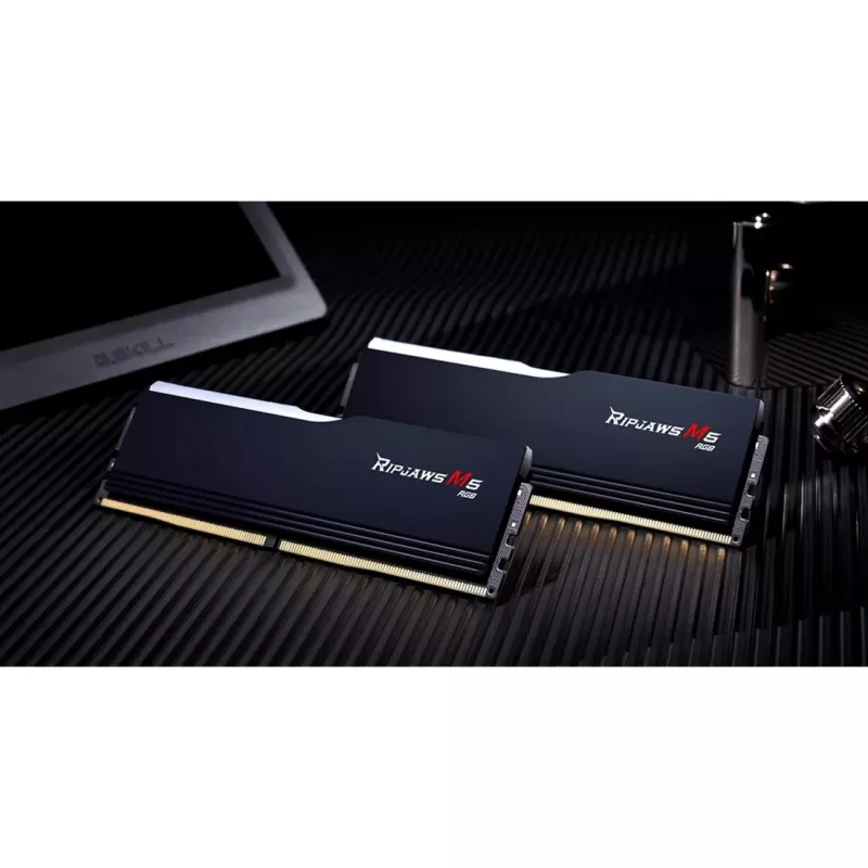 DIMM 32 GB DDR5-6000, Arbeitsspeicher schwarz, F5-6000J2836G16GX2-RM5RK, Ripjaws M5 RGB, INTEL XMP