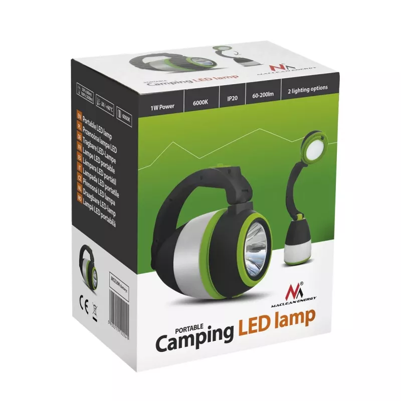 Akumulatorowa lampa kempingowa LED MACLEAN MCE298 3 W przenośna, zasilana przez USB, kompaktowa