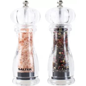 Komplet młynków do soli i pieprzu Salter 7606 CLXR Transparent