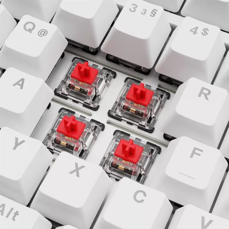 Klawiatura Sharkoon SGK25 75% QWERTZ USB przewodowa RGB LED biała