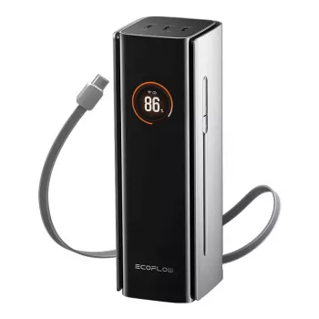 Power Bank USB 27650MAH RAPID/PRO +CABLE 5019301011 Ecoflow to produkt Ecoflow z naszej oferty power banków. Najważniejsze cechy to pojemność 27 650 mAh, moc wyjściowa do 140 W przez USB-C oraz łączna moc do 300 W.