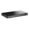 D-Link 52-portowy gigabitowy przełącznik zarządzalny Smart z możliwością stackowania PoE+ z 4 portami 10G SFP+