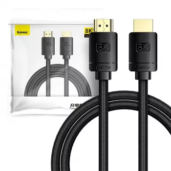 Kabel Baseus High Definition Series HDMI 2.1, 8K 60 Hz, 3D, HDR, 48 Gb/s, 2 m (czarny)