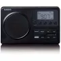 Przenośne radio Lenco MPR-035BK — FM/AM, zasilanie sieciowe i bateryjne, 2,5-calowy wyświetlacz LCD, 20 stacji FM w pamięci, wyjście 3,5 mm