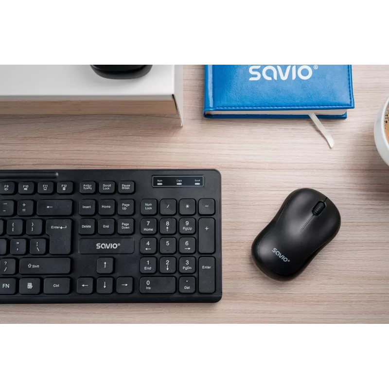 Mysz bezprzewodowa SAVIO MB-03, interfejs Bluetooth, 1000 DPI, bateria AA, 99×60×39 mm, 51 g, odbiornik w zestawie