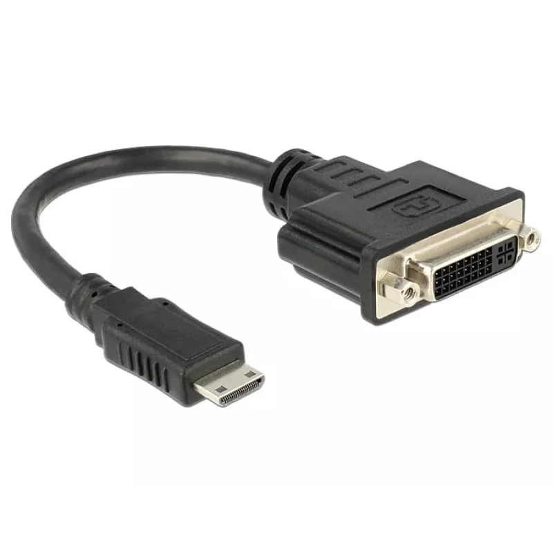 Adapter kabla wideo DeLOCK 65564 0,2 m HDMI Typ C DVI-D Czarny