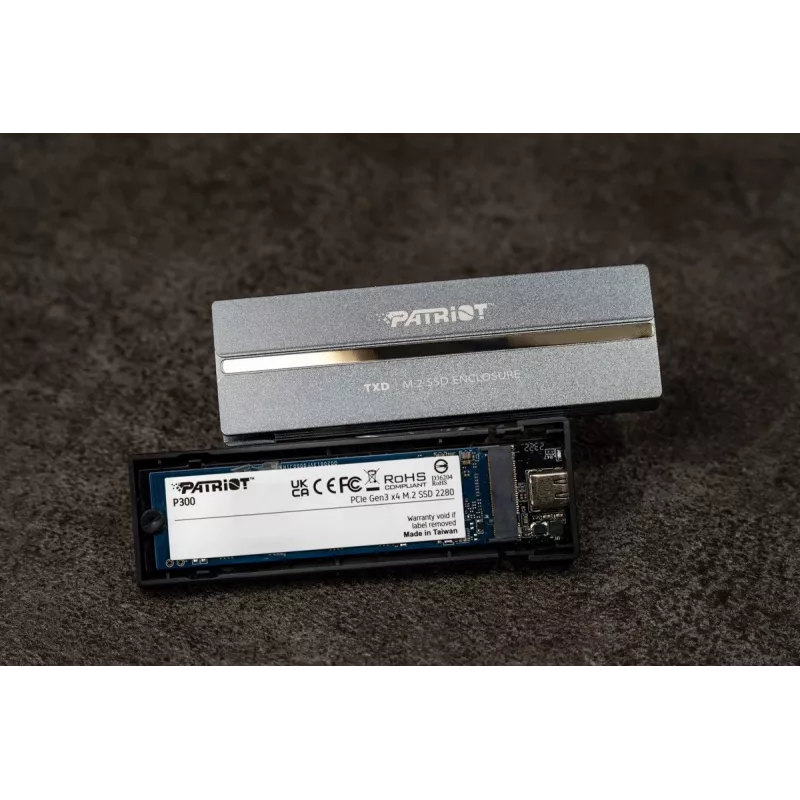 Zewnętrzna obudowa NVMe M.2 PCIe SSD PATRIOT PV810UPNGM — USB-C 3.2 Gen 2, obsługa 2230/2242/2260/2280, do 8 TB, aluminiowa, szara